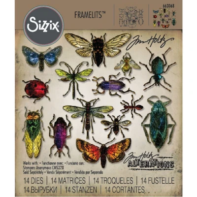 Afbeelding van Sizzix Tim Holtz Framelits Die Set Entomology 14pcs