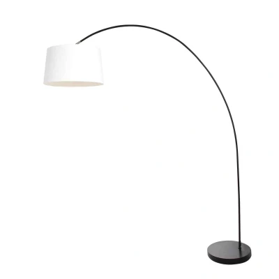 Afbeelding van Mexlite Booglamp Solva Zwart Taps Grof Linnen Wit