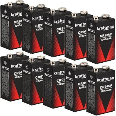 Afbeelding van kraftmax 10 x 9 V krachtige lithiumbatterijen voor rookmelder/brandmelder, levensduur van de batterij: jaar