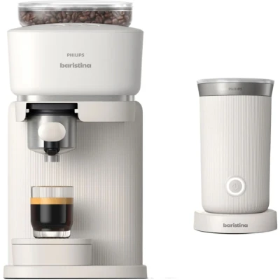 Afbeelding van Philips Baristina + Melkopschuimer Bundel BAR303/60 Espressomachine Pistonmachine Wit