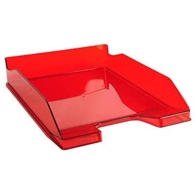 Afbeelding van Exacompta Art. Nr. 113224D 1 COMBO MIDI brievenmand afmetingen 34,6 x 25,5 6,5 cm voor documenten in DIN A4 formaat kleur karmijnrood transparant glossy
