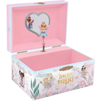Afbeelding van Muzikale Fee Sieradendoos voor Meisjes met Spinning Fee, Prinses Cadeaus Kleine Meisjes, Sieradendozen Kinderen van 3 10 jaar. 15,2 x 11,8 8,9 cm