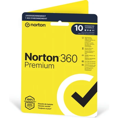 Afbeelding van NORTON 360 PREMIUM 75GB BN 1 USER 10 DEVICE 12MO GENERIC2 RSP DVDSLV GUM