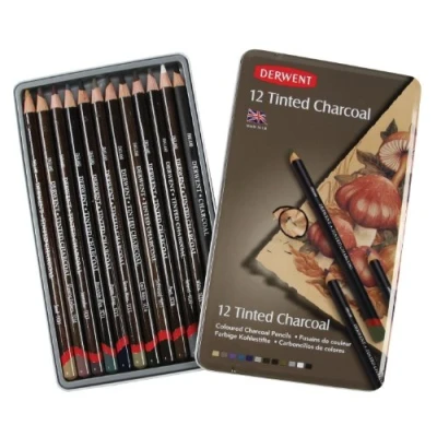 Afbeelding van Tinted Charcoal potloden 12 blik