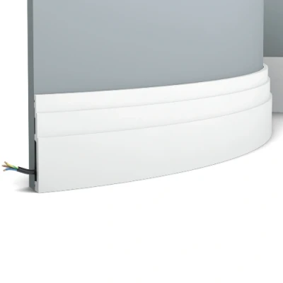 Afbeelding van Plinte Orac Decor SX180F modern HIGH LINE flexibele lijst Sierlijst design wit 2m