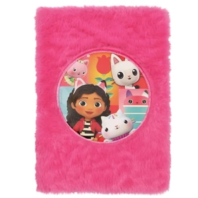 Afbeelding van Gabby&#039;s Dollhouse Pluche roze notitieboek, lijnnotitieboek, gebonden, dagboek A5