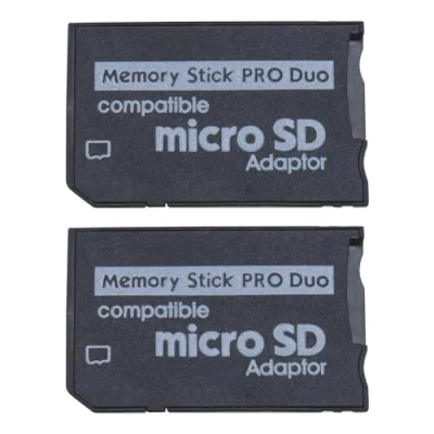 Afbeelding van Be In Your Mind 2 x Micro SD naar Pro Duo geheugenkaartadapters compatibel met Sony PSP Console 1000 2000 3000 camera&#039;s