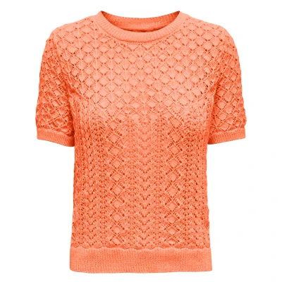 Afbeelding van Only ONLSAGA LIFE SS O NECK CC KNT Melon Gebreide trui XS