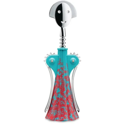 Afbeelding van Alessi Kurkentrekker Anna G. AM01A 6 Blauw, Rood door Alessandro Mendini