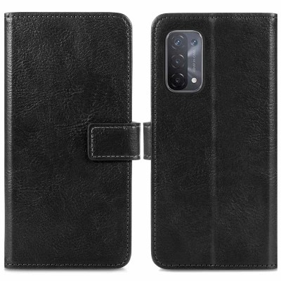 Afbeelding van iMoshion Hoesje Geschikt voor Oppo A74 (5G) / A54 Met Pasjeshouder Luxe Bookcase Zwart