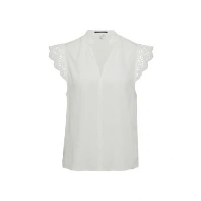 Afbeelding van QS MIT Detail Blouse, Dames, Maat: 38, Ecru