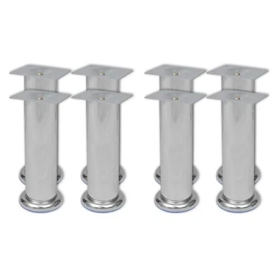 Afbeelding van vidaXL Bankpoten 8 st rond 180 mm chroomkleurig