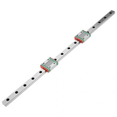 Afbeelding van lineaire geleiderail, 1 stuk, 400 mm, MGN12, miniatuur, 12 mm breedte + 2 stuks glijblokken MGN12B