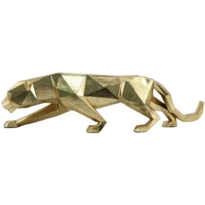 Afbeelding van Decoratieve figuren DKD Home Decor 35,5 x 8 10 cm Gouden Luipaard