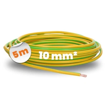Afbeelding van 5 meter Lapp 4520005 H07V K 10 mm² groen geel I aardkabel bedradingsleiding flexibele aderleiding PVC enkeladerig meeraderig 10mm2 bedrading