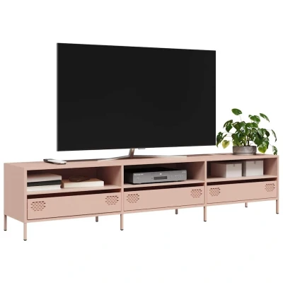 Afbeelding van vidaXL Tv meubel 202x39x43,5 cm koudgewalst staal roze