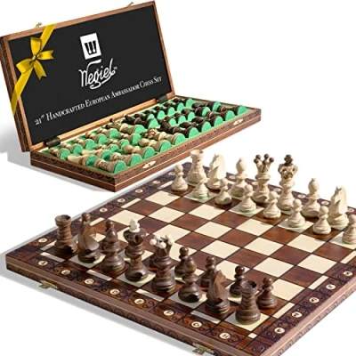 Afbeelding van Ambassador Groot schaakspel EL GRANDE 51 x 52,5 cm voor 2 spelers
