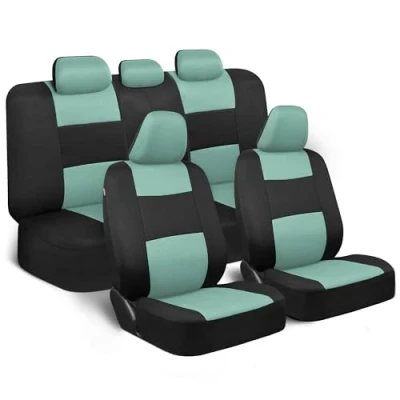 Afbeelding van BDK PolyPro Autostoelhoezen, complete set voor en achterbankovertrekken, eenvoudig te installeren met tweekleurige accenten, universele pasvorm auto, vrachtwagen, bestelwagen, SUV,