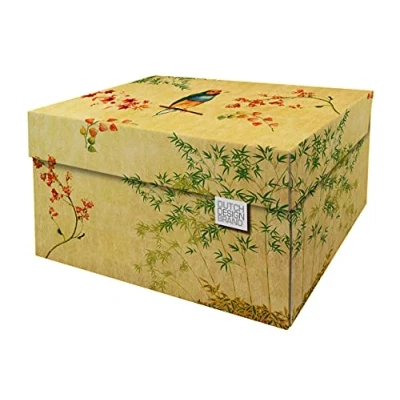 Afbeelding van Dutch Design Storage Box Japanese Blossom Multi color / 39,5 cm x 32 21 FSC gecertificeerd golfkarton volledig recyclebaar