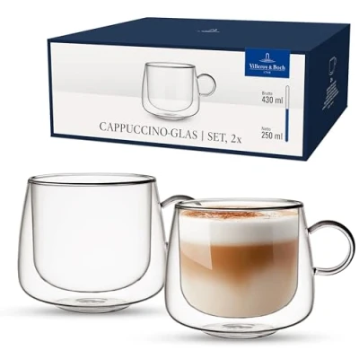 Afbeelding van Villeroy &amp; Boch Artesano Dubbelwandig Cappuccinoglas 25 Cl Set Van 2 Transparant