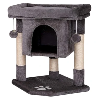 Afbeelding van Krabpaal, klimboom, kattenkrabpaal, kattenboom, hoogte 60 cm, donkergrijs
