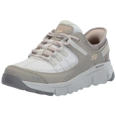 Afbeelding van Skechers SLAAPTOPS VOOR Dames, Taupe synthetische mesh rand