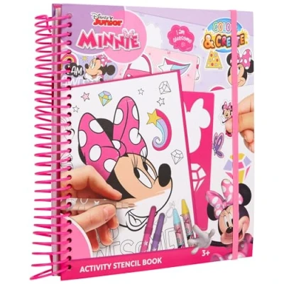Afbeelding van Disney Junior Minnie sjablonenboek Mickey Mouse activiteitenboek om in te kleuren Color &amp; Create (MM24356)