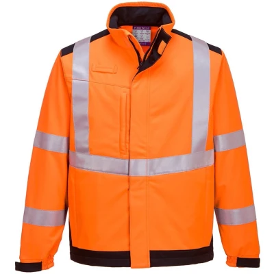 Afbeelding van Softshell Jack Modaflame multinorm Arc MV72 Blauw/oranje Portwest