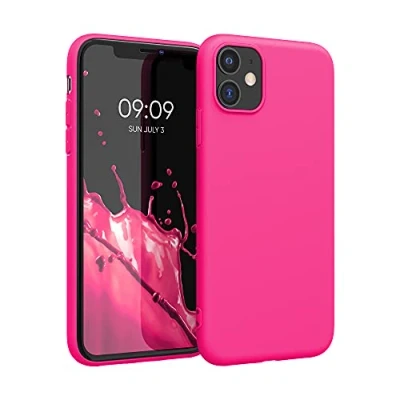 Afbeelding van kwmobile telefoonhoesje geschikt voor Apple iPhone 11 Hoesje smartphone Back cover in neon roze