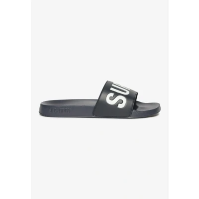 Afbeelding van Superdry CORE Badslippers, Heren, Maat: 40, Deep navy optic Rubber/ textiel