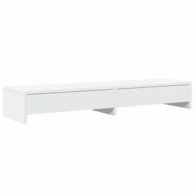 Afbeelding van vidaXL Monitorstandaard met lades 100x27x15 cm bewerkt hout wit