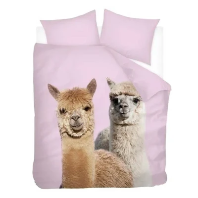 Afbeelding van Snoozing Alpacas Flanel Dekbedovertrek Lits jumeaux 240x200/220 cm Multi kleur