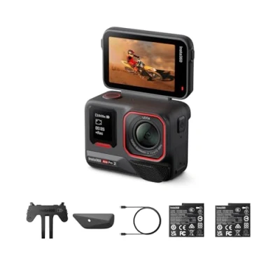 Afbeelding van Insta360 Ace Pro 2 stuks dubbele batterijen, 8K waterdichte actiecamera, ontworpen met Leica, 1/1,3 inch sensor, AI chip, uitstekend bij weinig licht, superieure audio, opklapbaar display