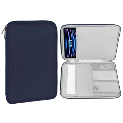 Afbeelding van MoKo 12,9 inch tablethoes, compatibel met 13 nieuwe iPad Pro M4 &amp; Air M2 2024, M2&amp;M1, Galaxy Tab S8+/S9+ 12,4 inch, waterdichte draagtas tas, donkerblauw