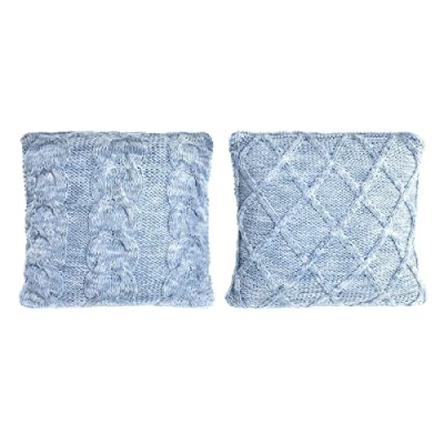 Afbeelding van Kussen DKD Home Decor Polyester Katoen Aluminium Hemelsblauw (45 x 10 45 cm) (2 Stuks)