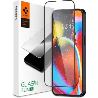 Afbeelding van Spigen screenprotector Full Cover Glass voor iPhone 13 en Pro zwart