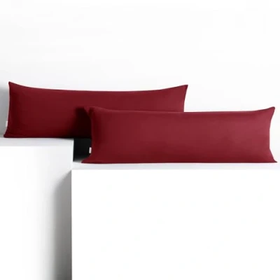 Afbeelding van DecoKing Set van 2 kussenslopen, 40 x 200 cm, katoen, met ritssluiting, bordeauxrood, amber