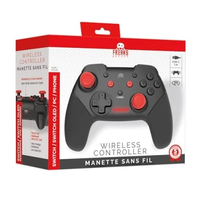 Afbeelding van Freaks and Geeks Draadloze Controller voor Switch met 1M Kabel Zwart Rood