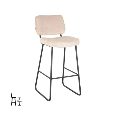 Afbeelding van Noah barkruk ribstof 75 cm naturel