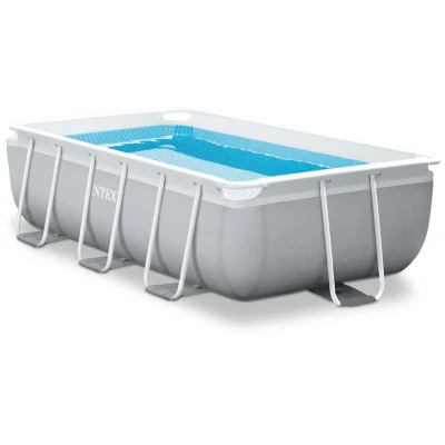 Afbeelding van Intex Opzetzwembad Prism Frame Rechthoek 300 x 175 80 cm 3 laags PVC Aansluiting: Ø32 mm 2.271 Liter Met Trap en Pomp 48 kg Stevig