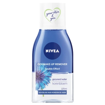 Afbeelding van NIVEA Double Effect Waterproof Oogmake up Remover Korenbloem 6x 125 ml Voordeelverpakking