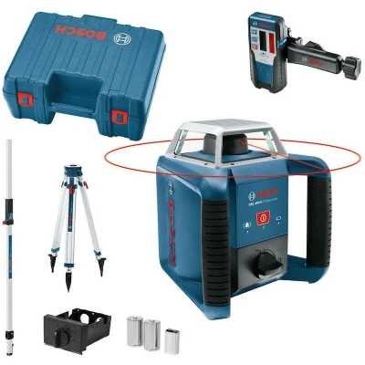 Image de BOSCH GRL 400 H laser de rotation rouge avec tige mesure GR 240 et trépied BT 170 HD dans la mallette 061599403U