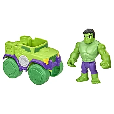 Afbeelding van Hasbro Marvel Spidey and His Amazing Friends Hulk actiefiguur en voertuig, Smash Truck, voorschools speelgoed voor kinderen vanaf 3 jaar, meerkleurig (F3989)