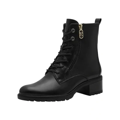 Afbeelding van Tamaris Touchit Veterboots, Dames, Maat: 38, Black Hoogwaardig imitatieleer