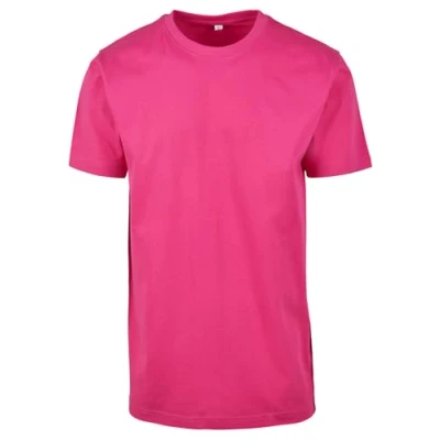 Image de Build Your Brand T shirt basique à col rond en coton pour homme Coupe droite Tailles XS 5XL, rose hibiscus, XXL