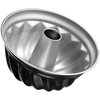 Afbeelding van Zenker ENERGY Tulbandvorm Ø 22 cm van plaatstaal met antiaanbaklaag, ronde vorm voor sappige tulband (kleur: zilver/antraciet), hoeveelheid: 1 stuk