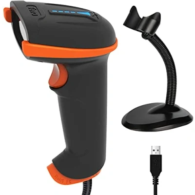Afbeelding van Tera Bedrade barcodelezer, 1D, 2D, QR met batterijniveau indicator, digitaal bedrukte barcodescanner, stofdichte handdouche, waterdicht, IP65 plug and play, model D5100Y Z