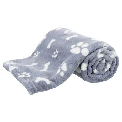 Afbeelding van Trixie Hondendeken Kenny Fleece Bot / Pootjes Blauw 75X50 CM (398710)