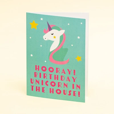 Afbeelding van Wenskaart Birthday Unicorn Standaard (A6 Formaat)