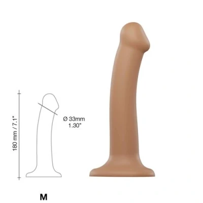 Image de Dildo semi réaliste double densité Ventousé Bendable Taille M